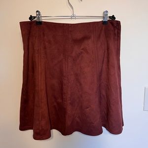 Philosophy Mini Skirt Burgundy Faux Suede Fully Lined Sz Medium